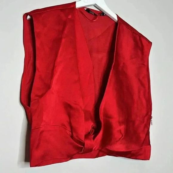 Zara KNOTTED SATIN EFFECT TOP - Picture 5 of 9